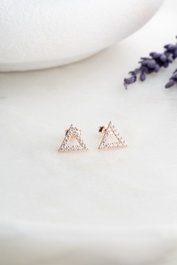 Heliophilia Silver Pendientes de Plata de Ley 925 Oro Rosa y Blanco